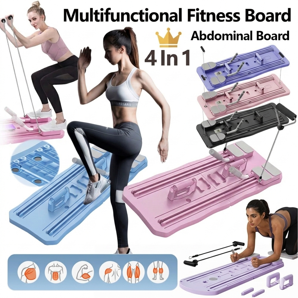 Multifunctional Fitness Board Exercise Machine Non Slip Workout Board Foldable Push Up Board Home Gym Equipment with Counter