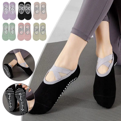Yoga Socks Non-Slip Silicone Breathable Solid Color Women's Boat Socks Summer Fitness Bandage Dance Ballet Pilates Sports Socks